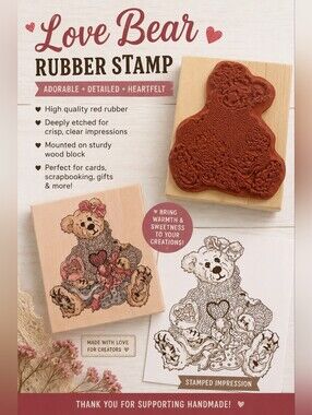 Wood Mount Rubber Stamp By the Boyds Collection - Bailey . . . Hearts Desire